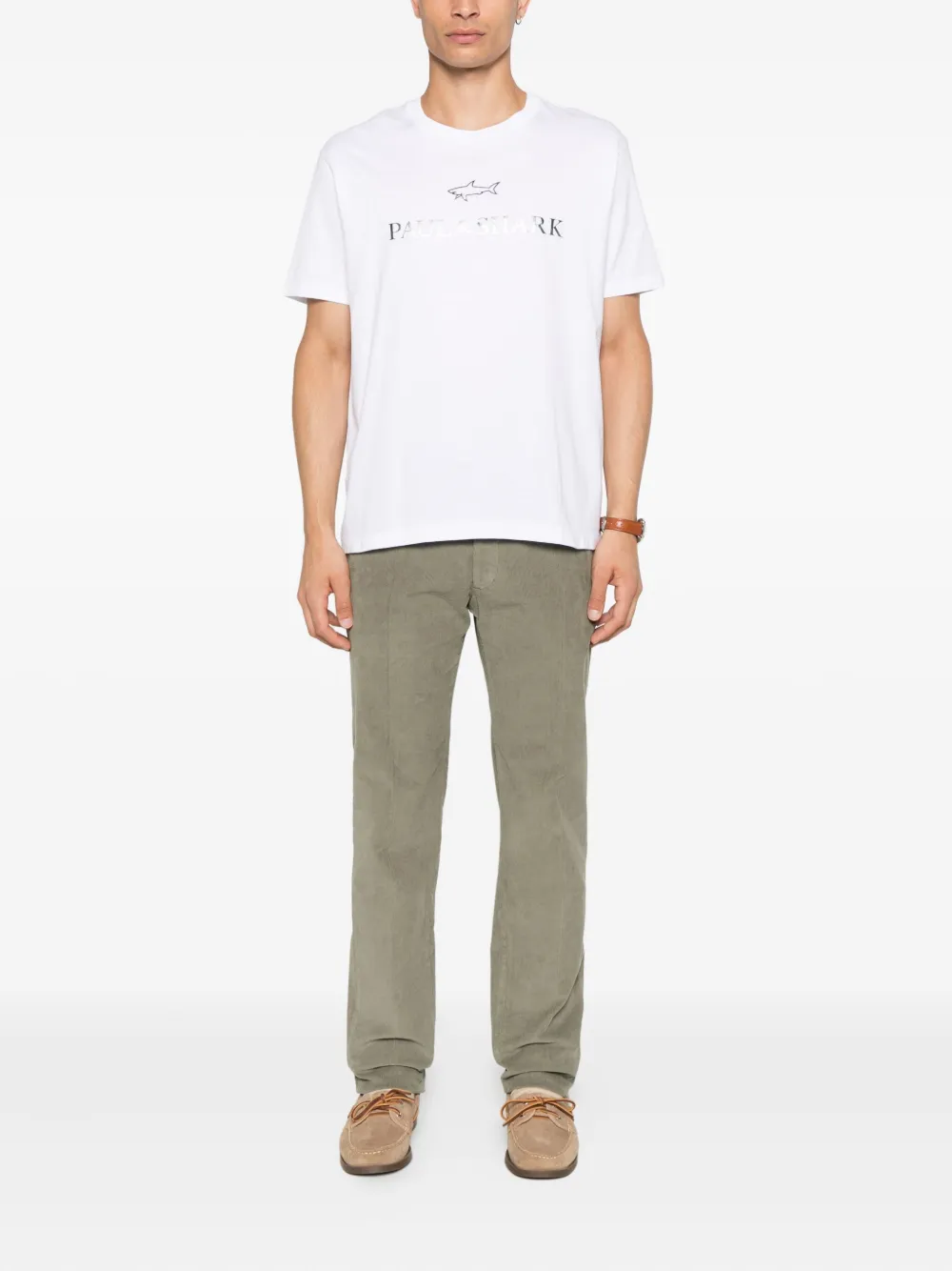 Paul & Shark Katoenen T-shirt met logoprint Wit