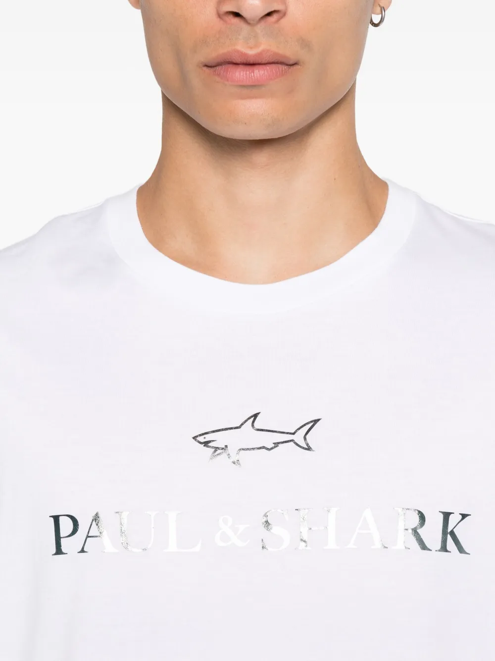 Paul & Shark Katoenen T-shirt met logoprint Wit