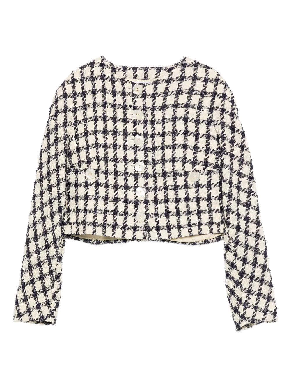 1980s gingham wool-blend jacket