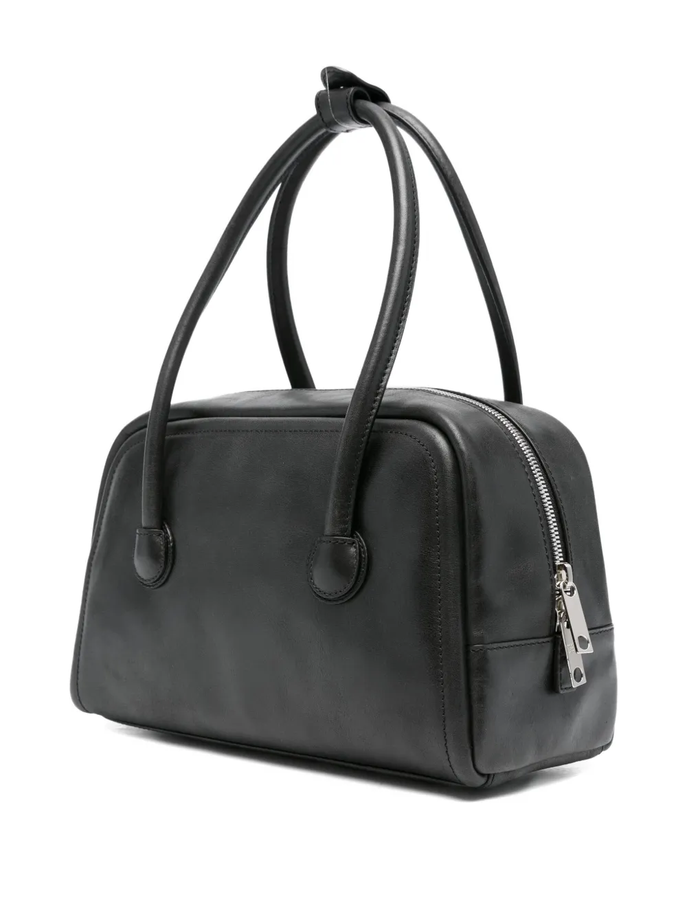 Margesherwood Embossed-logo Top-handle Tote Bag In Black