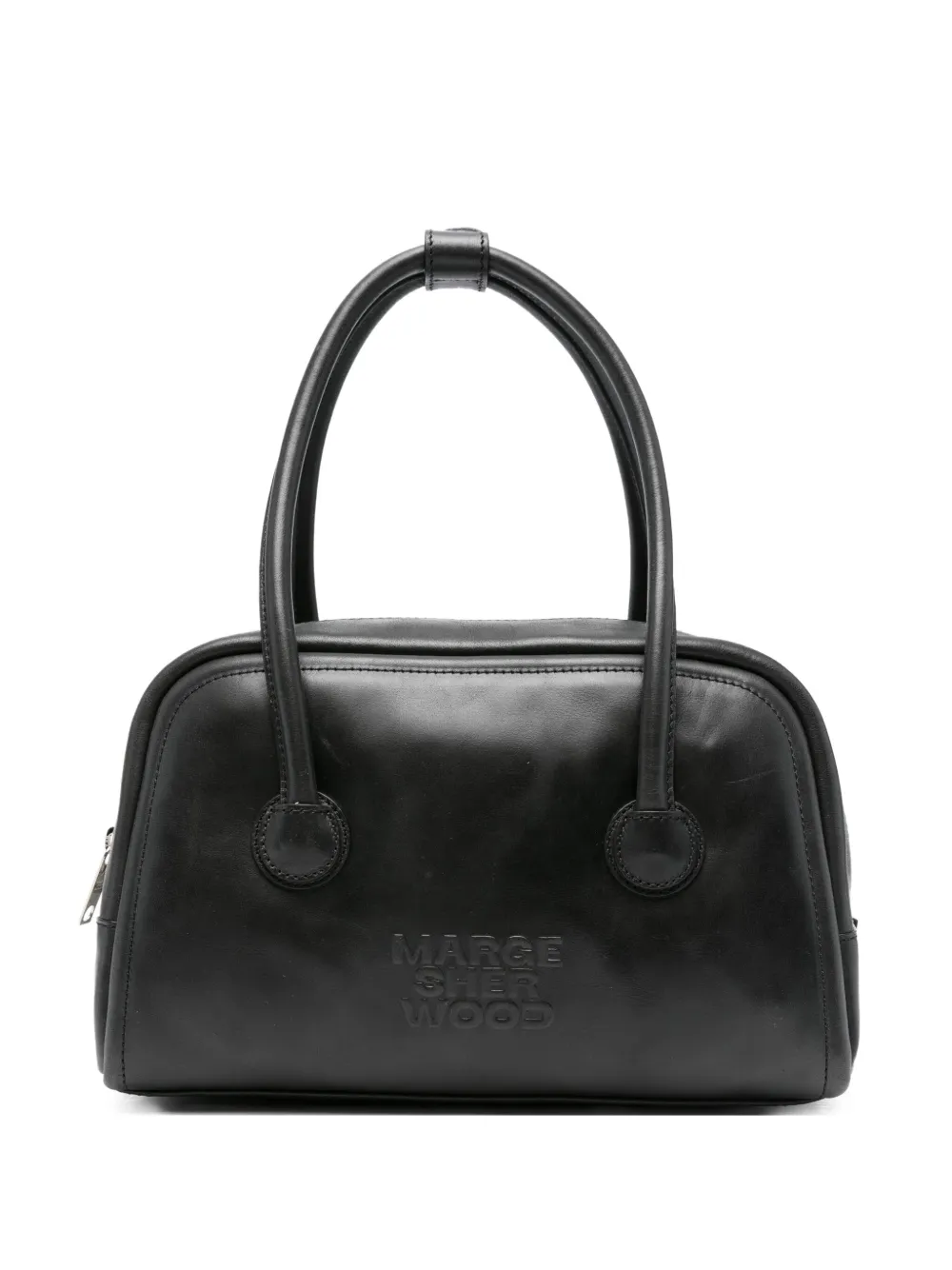 embossed-logo top-handle tote bag