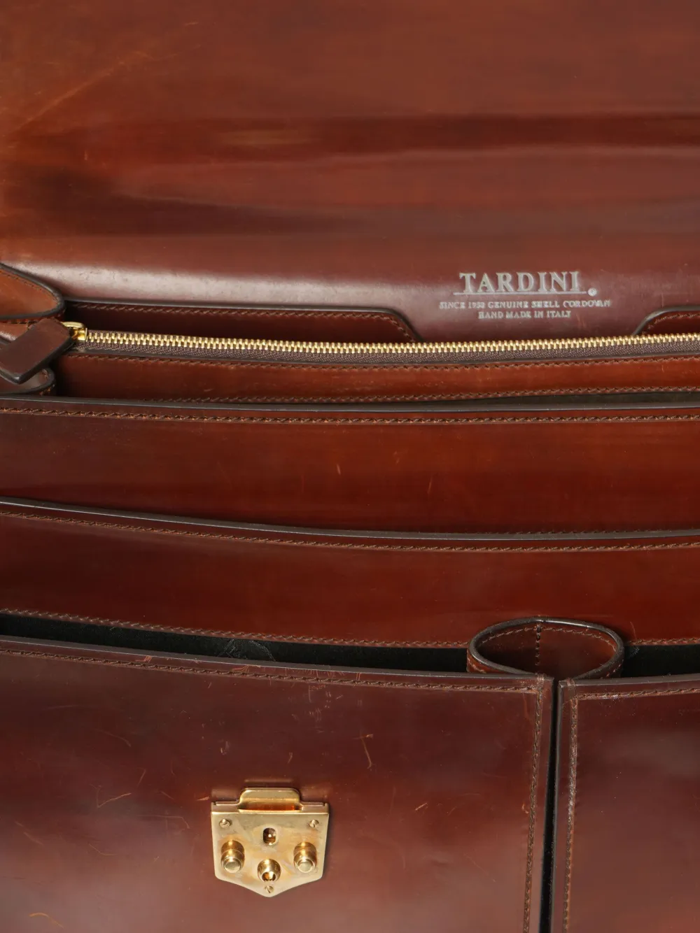 Lardini Leren aktetas Bruin