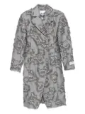 GANNI frayed cloud-print coat - Grey
