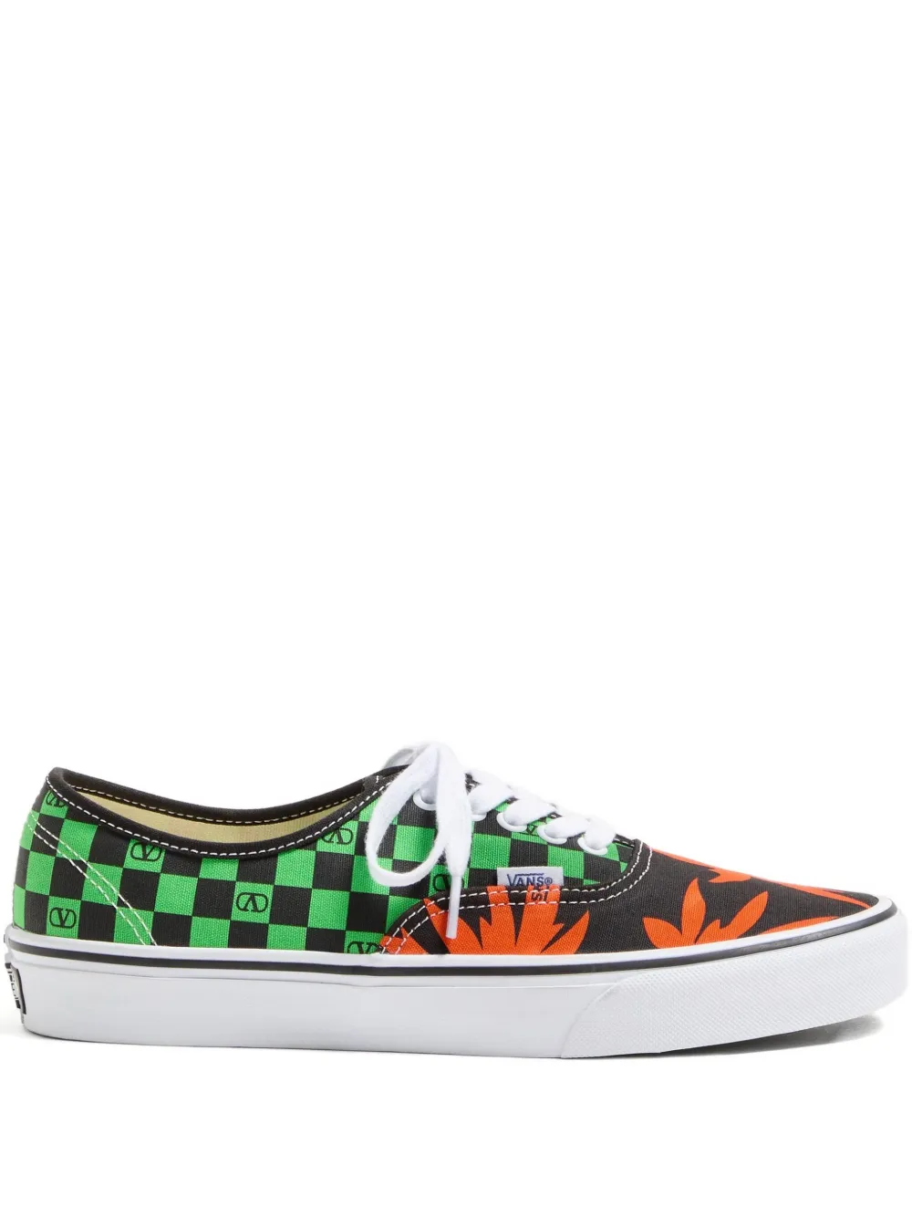 Valentino Garavani x Vans VLogo Checkerboard and Tropical Leaves-print low-top sneakers | Black | Image 1