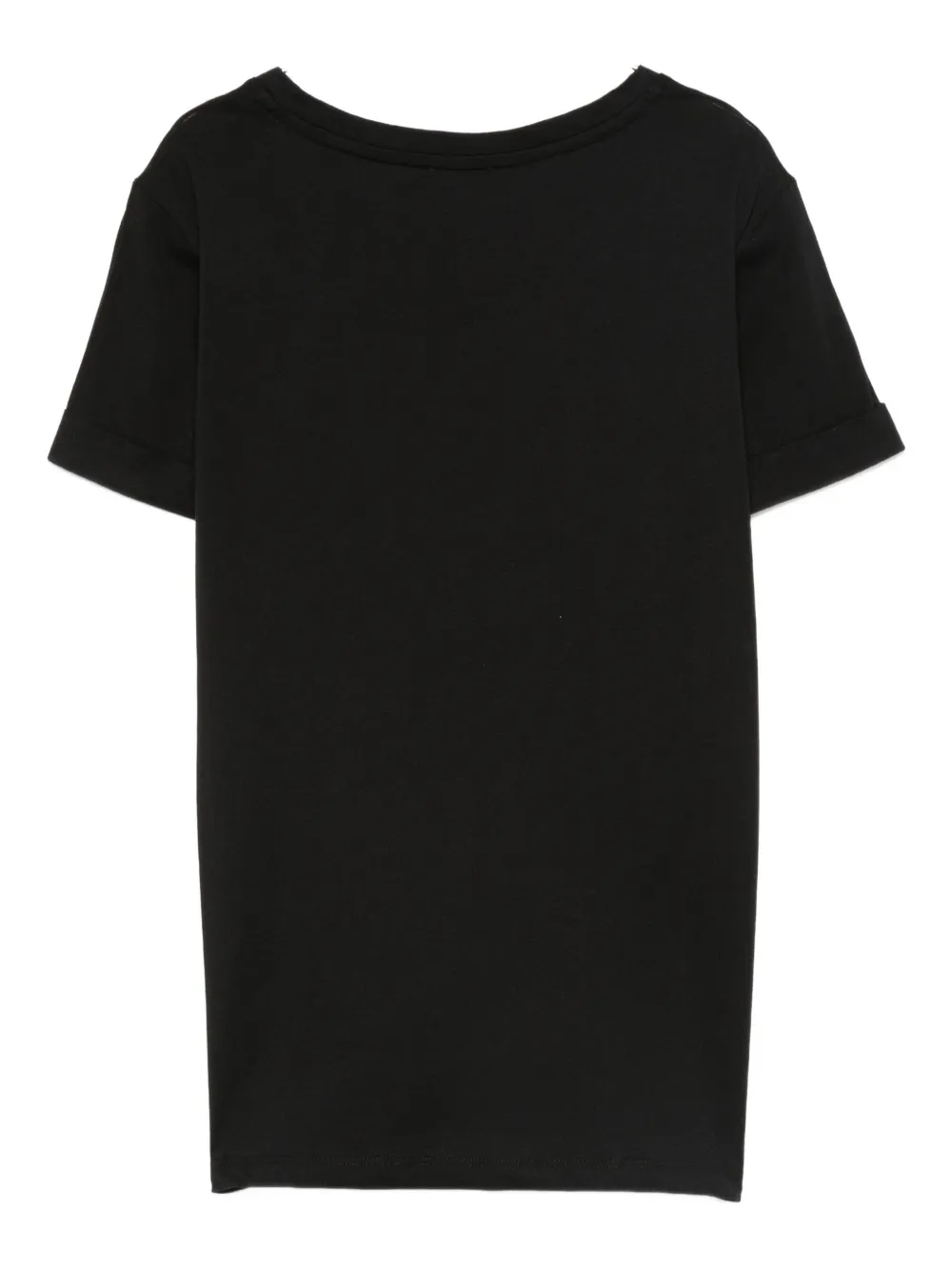 LIU JO floral-embellished cotton T-shirt Zwart