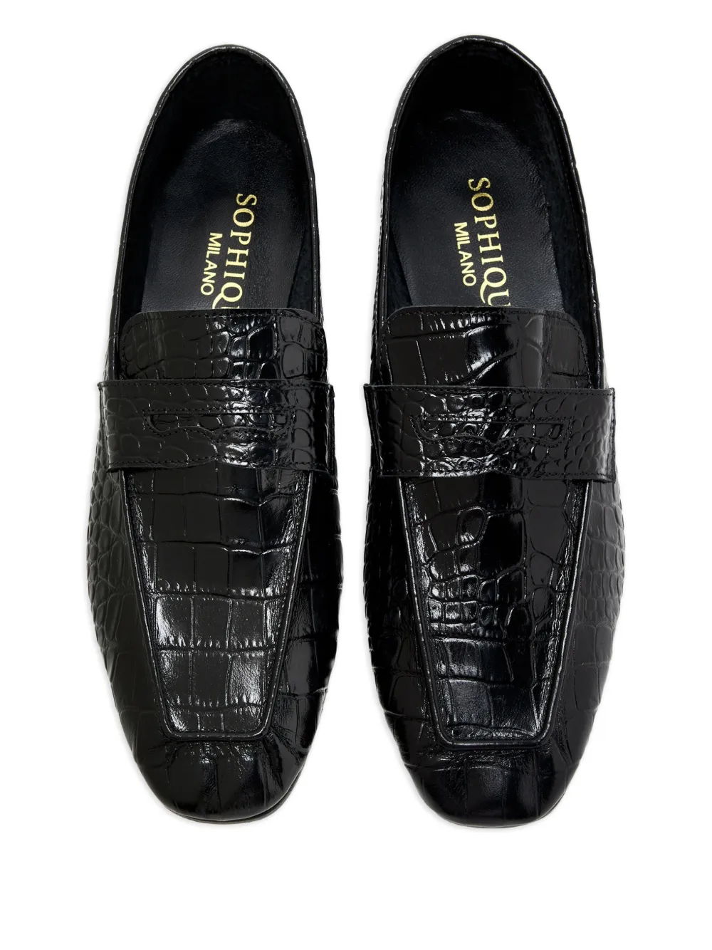 Sophique Milano embossed-leather loafers Black