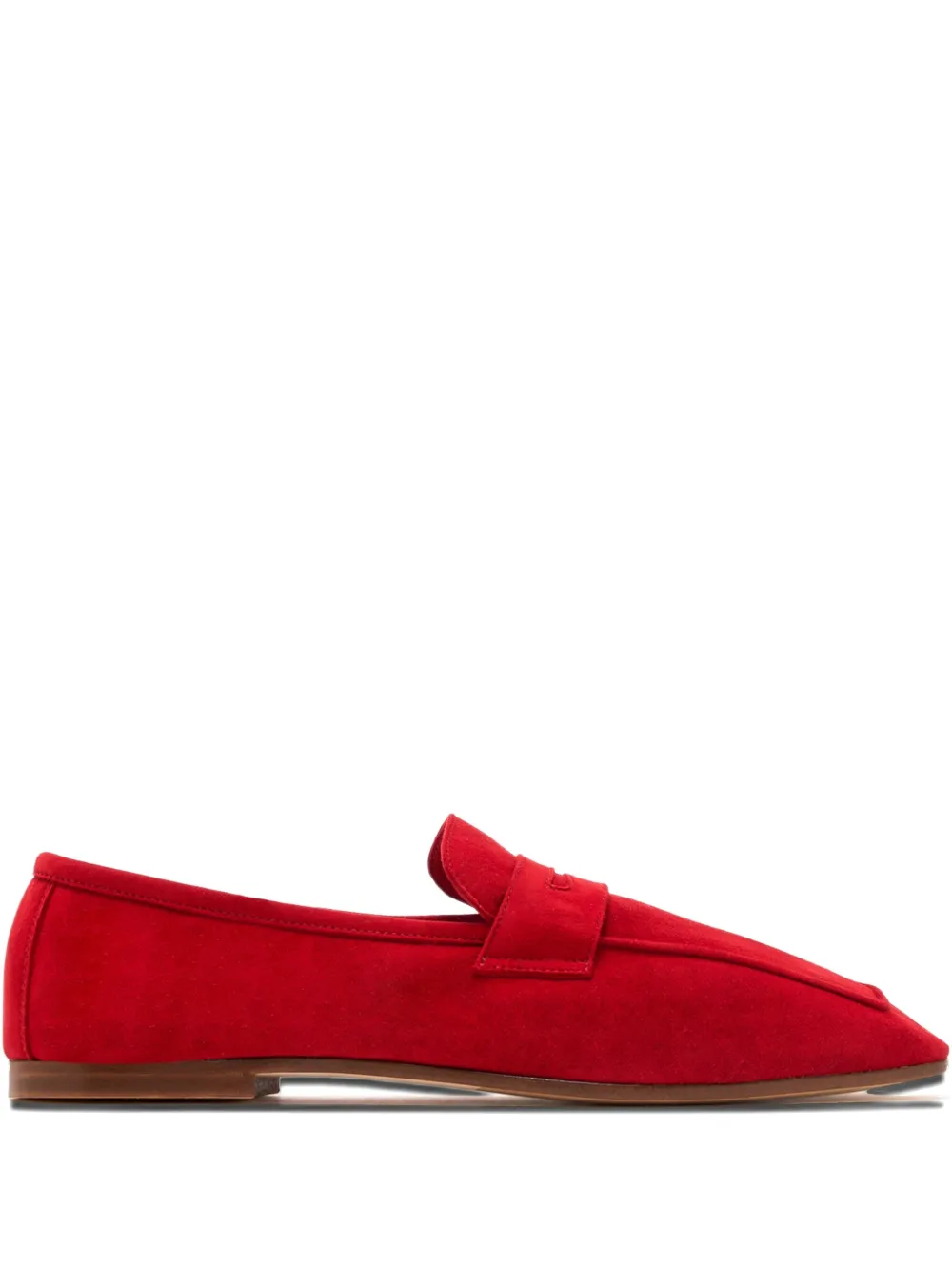 Sophique Milano penny-strap suede loafers Red