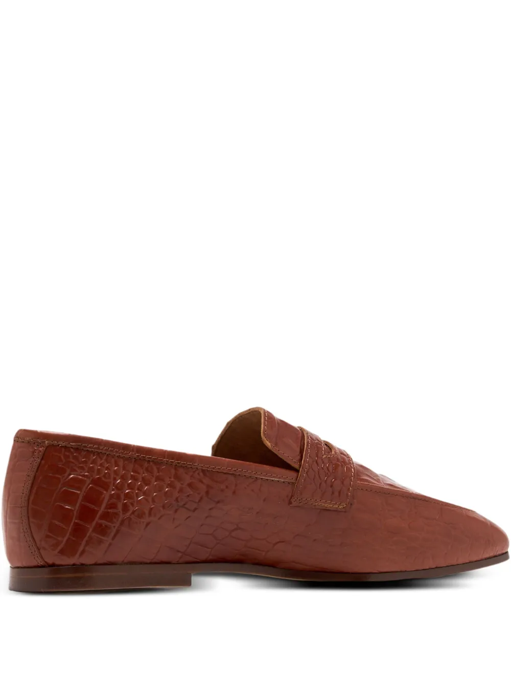 Sophique Milano crocodile-embossed penny-strap loafers Brown