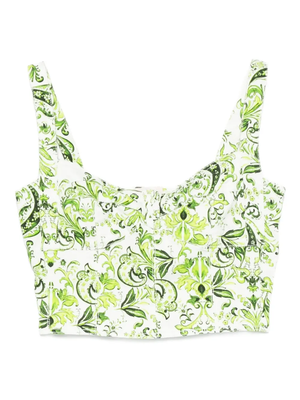 floral-print bustier top