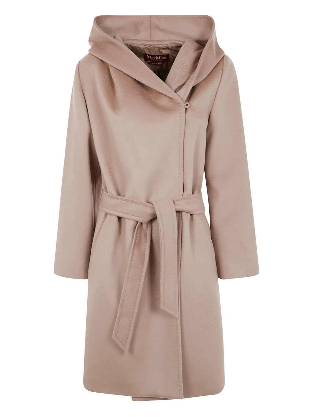 Max Mara Wollen jas met ceintuur en dubbele rij knopen Bruin