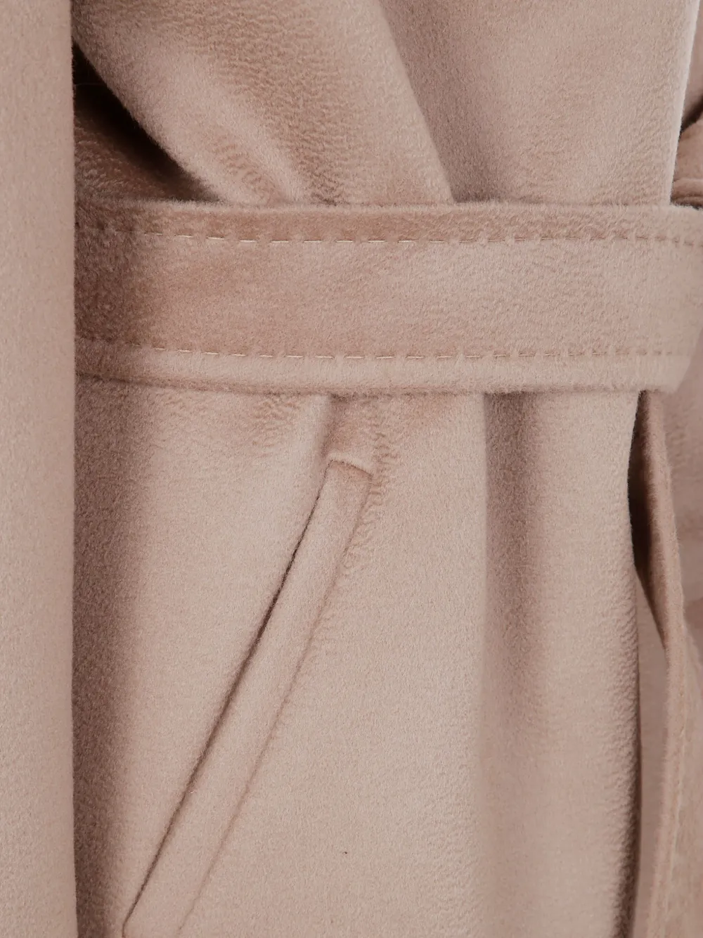 Max Mara Wollen jas met ceintuur en dubbele rij knopen Bruin