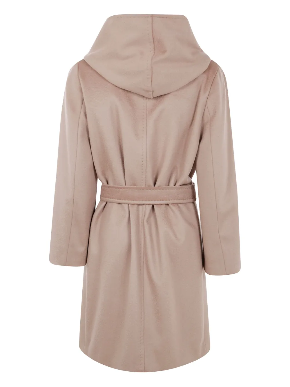 Max Mara Wollen jas met ceintuur en dubbele rij knopen Bruin