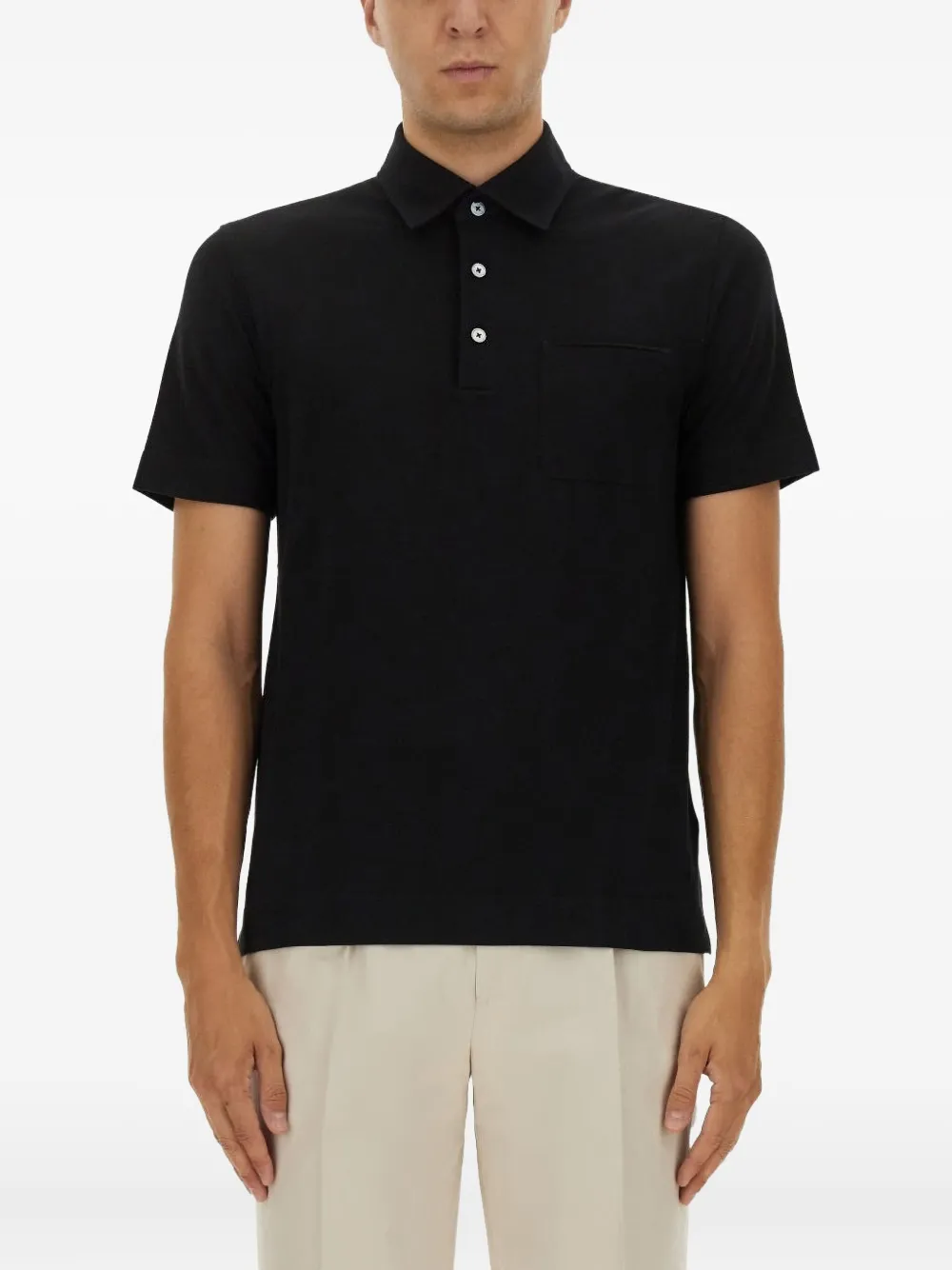 Zegna playera tipo polo con bolsillo | negro | Image 1
