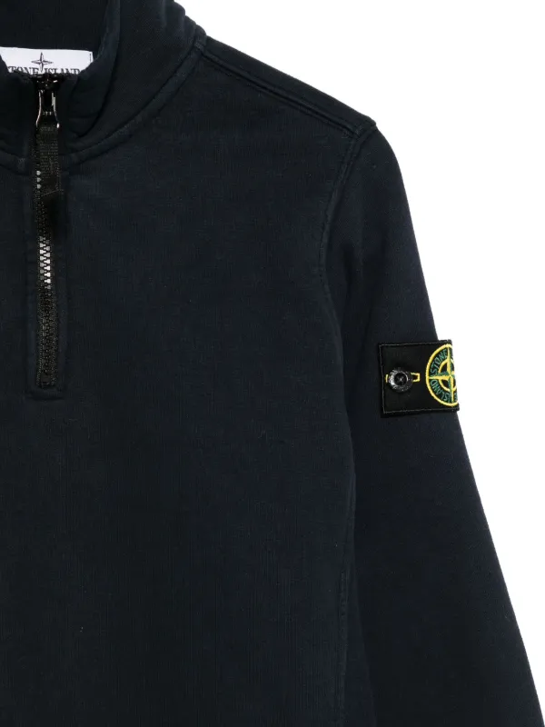 Stone Island Junior ハーフジップ スウェットシャツ | ブルー