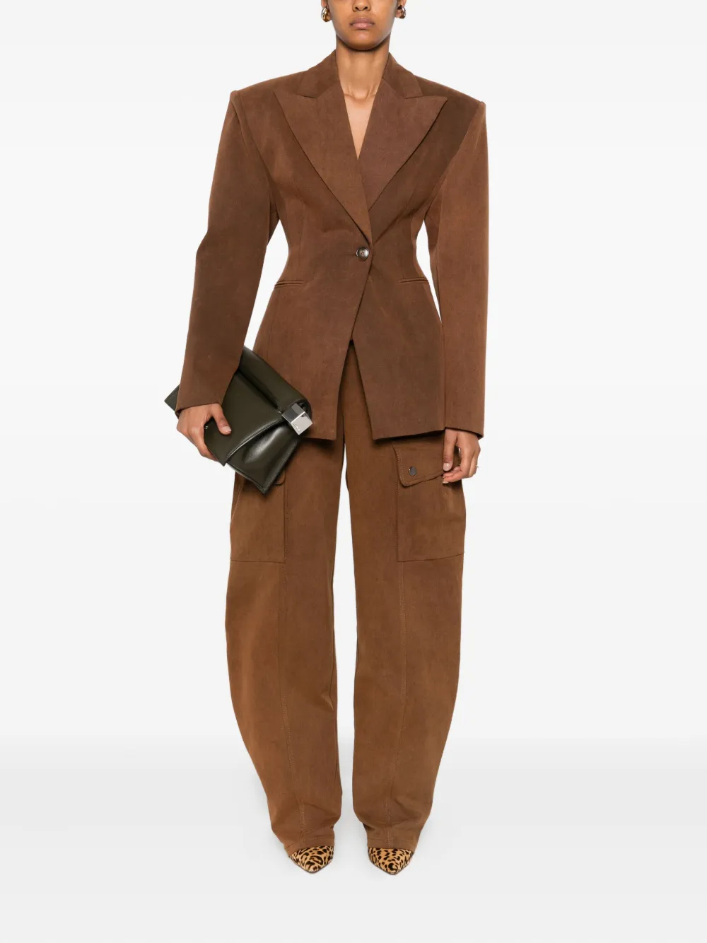 THE ANDAMANE Blazer met enkele rij knopen Bruin