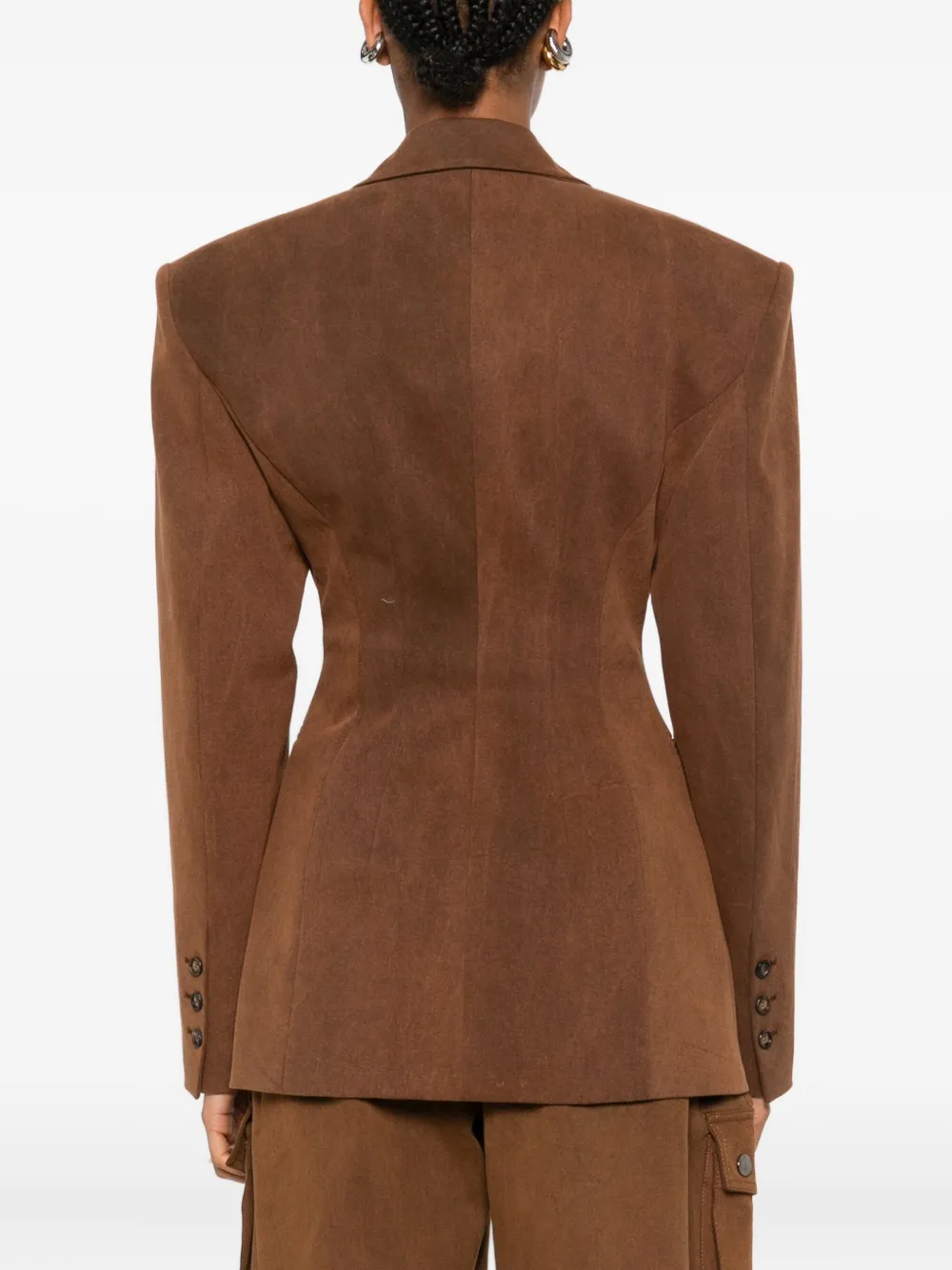THE ANDAMANE Blazer met enkele rij knopen Bruin