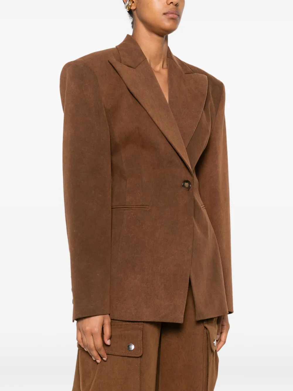THE ANDAMANE Blazer met enkele rij knopen Bruin