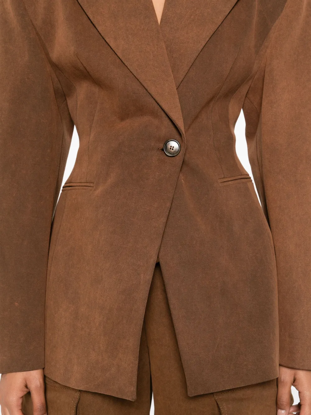THE ANDAMANE Blazer met enkele rij knopen Bruin