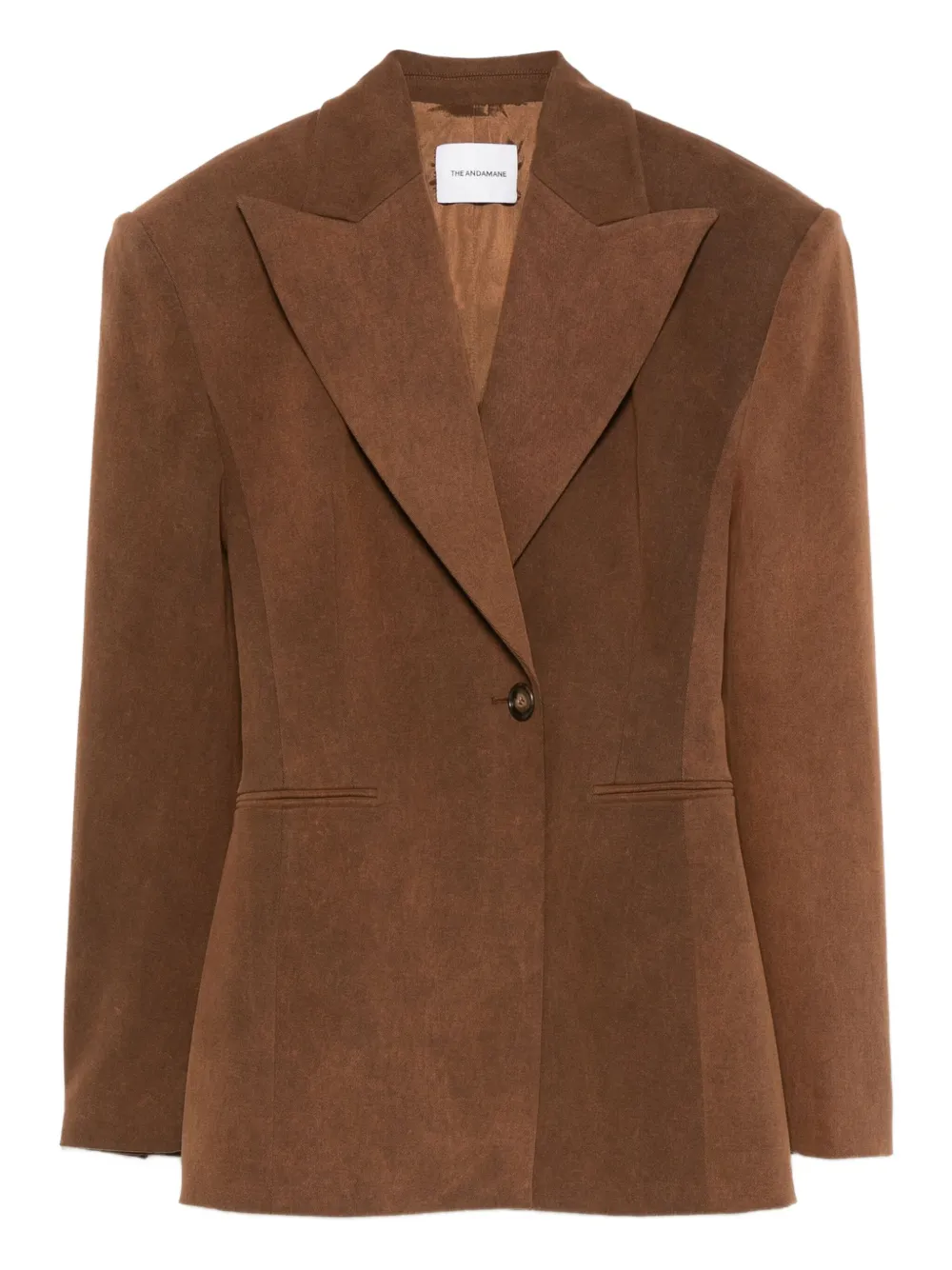 THE ANDAMANE Blazer met enkele rij knopen Bruin