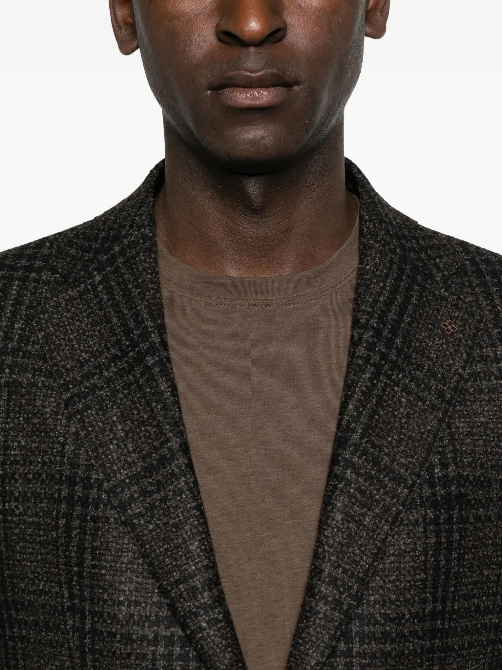Tagliatore Checked Blazer In Brown