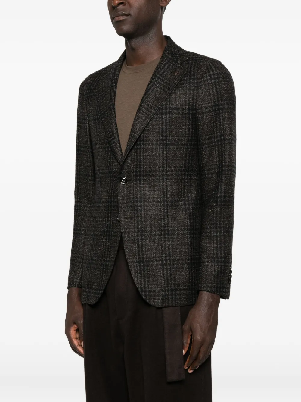 Tagliatore Checked Blazer In Brown