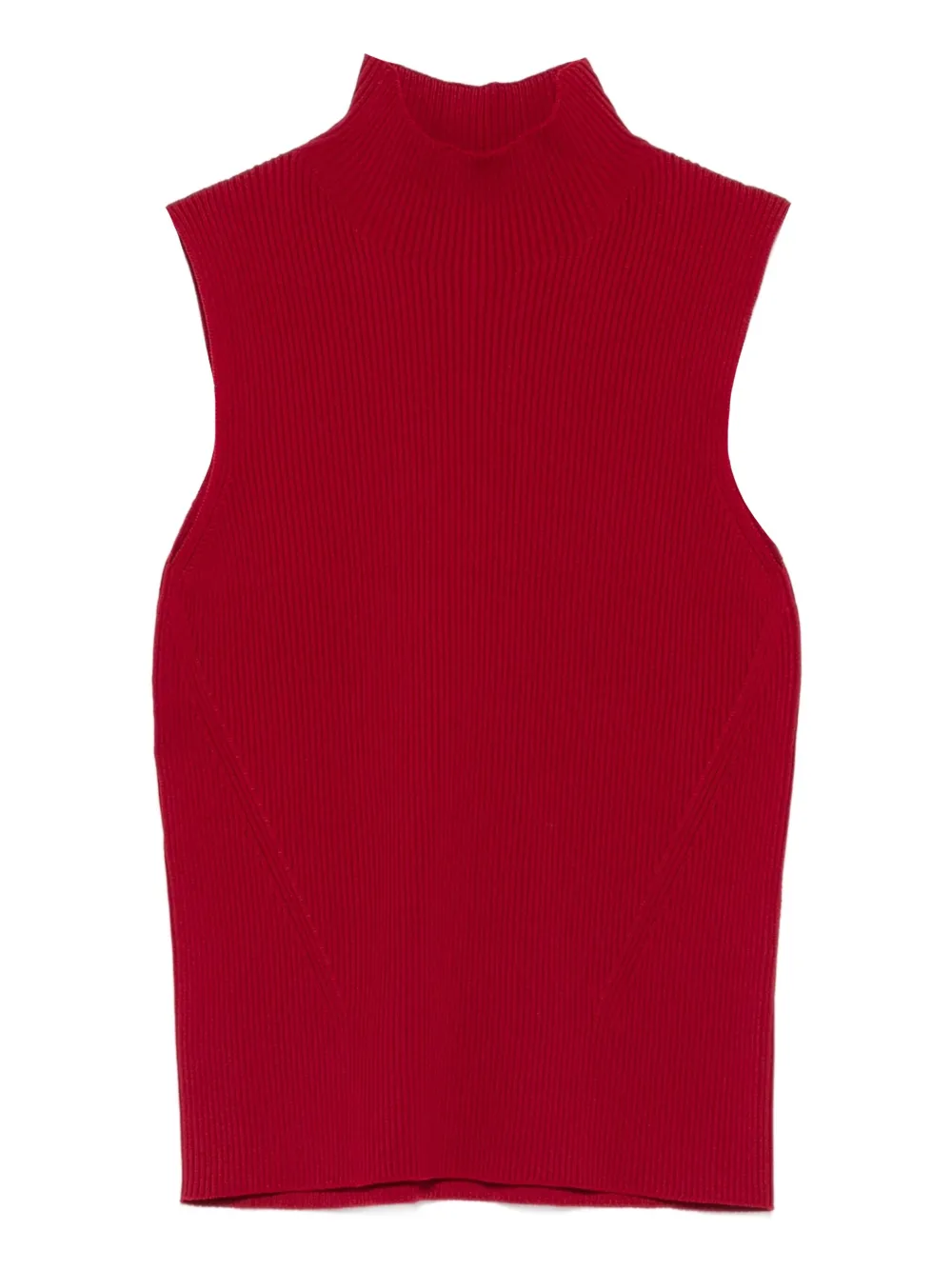 ribbed mock-neck top