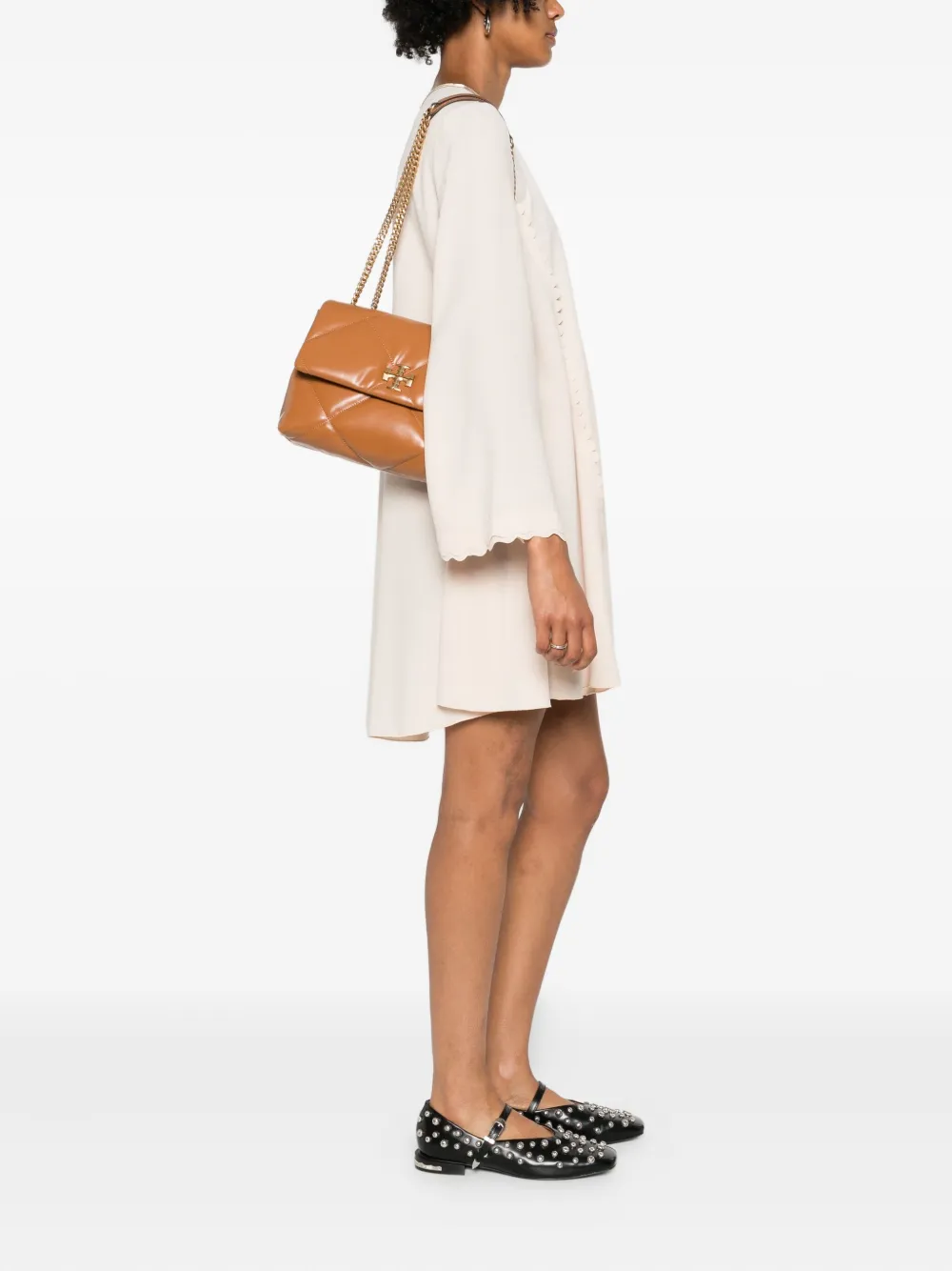 Tory Burch Kira diamond-quilted leather shoulder bag - Bruin