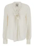 Semicouture tie-neck striped shirt - White