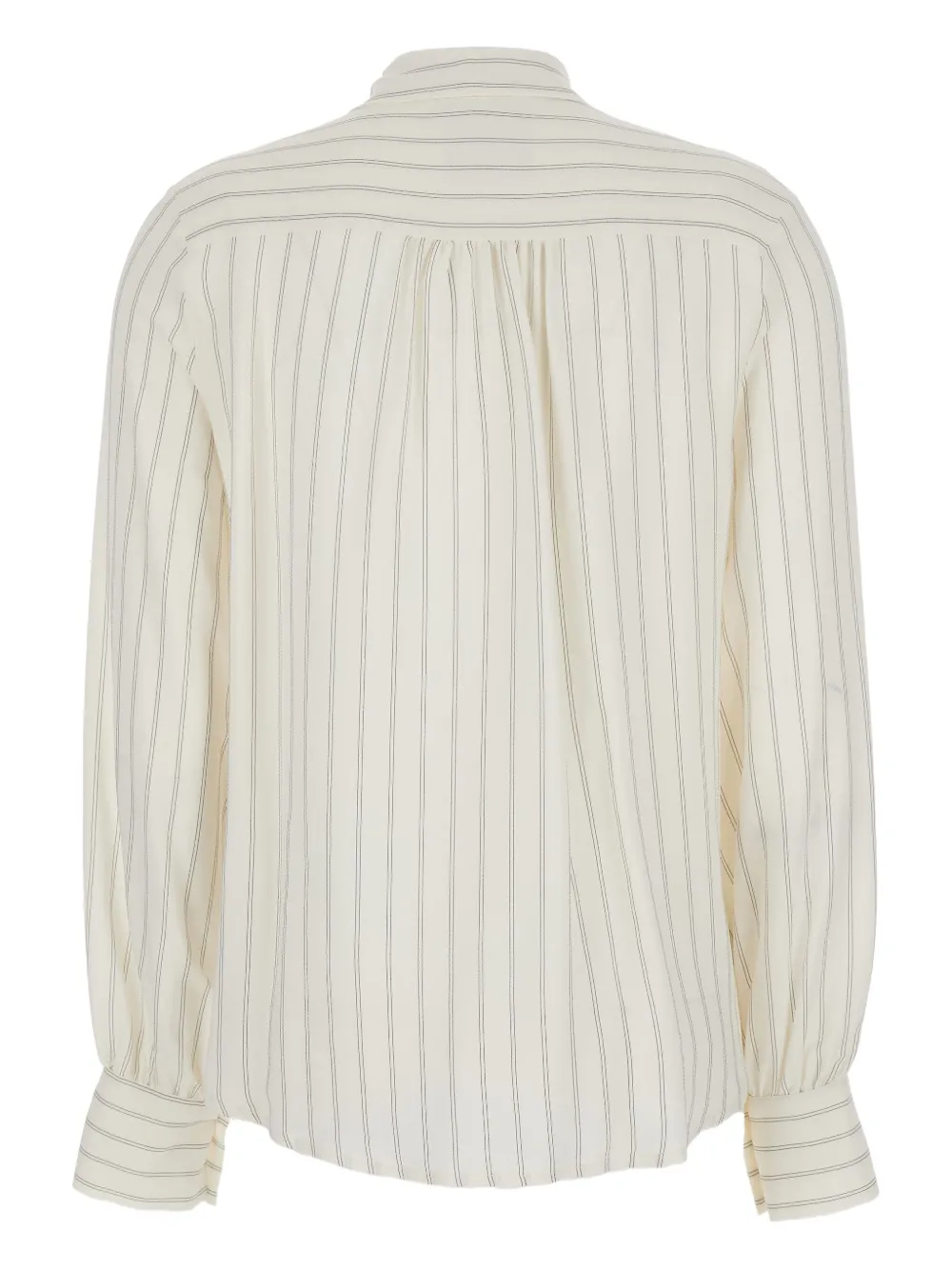 Semicouture Striped Crepe De Chine Shirt In White