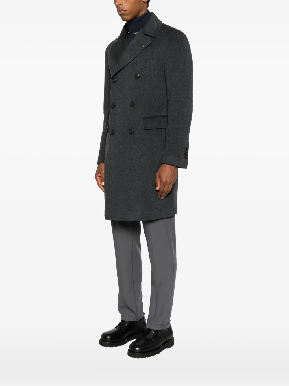 Tagliatore Double-breasted Coat In Black