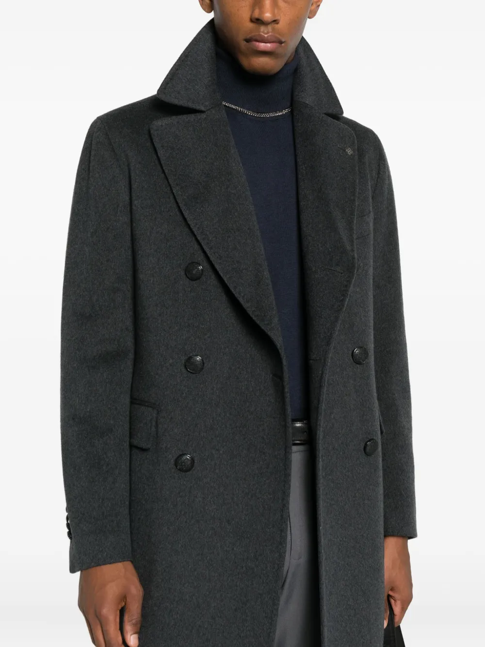 Tagliatore Double-breasted Coat In Black