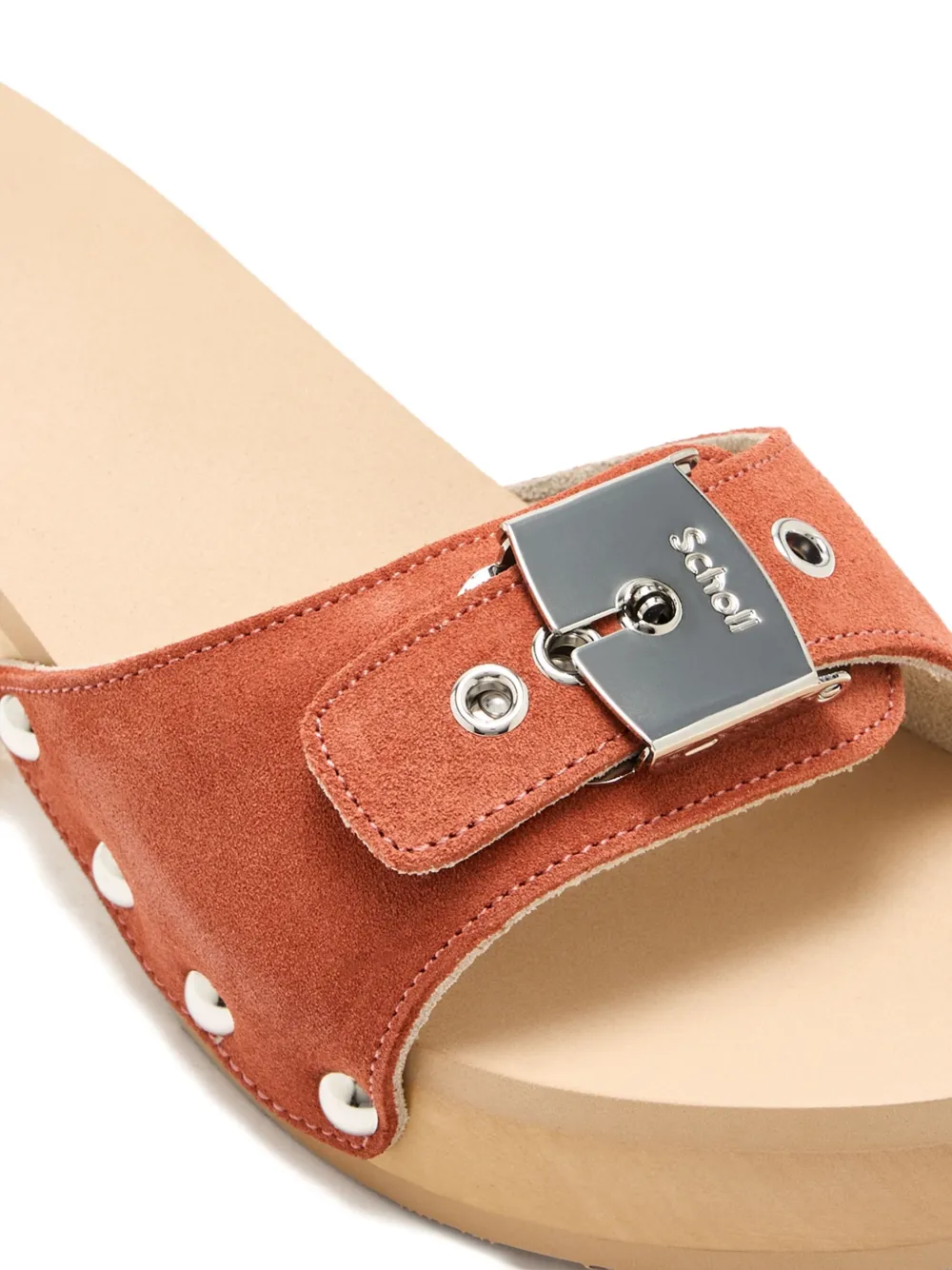 Scholl 40mm Pescura Ibiza Buckle-fastening Studded Sandals In Orange
