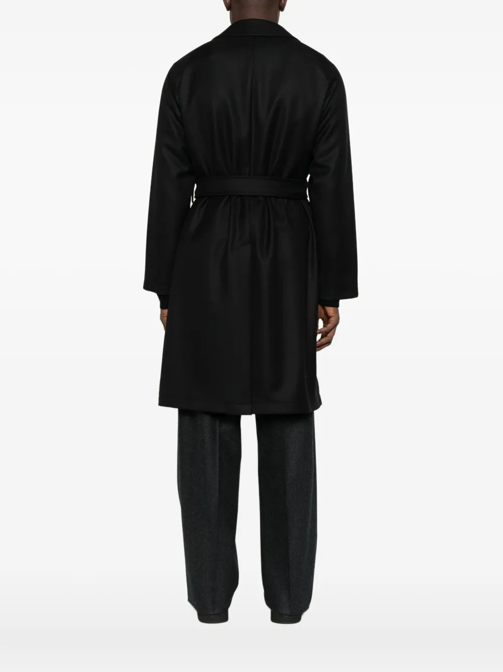 Tagliatore Belted Raglan-sleeve Coat In Black