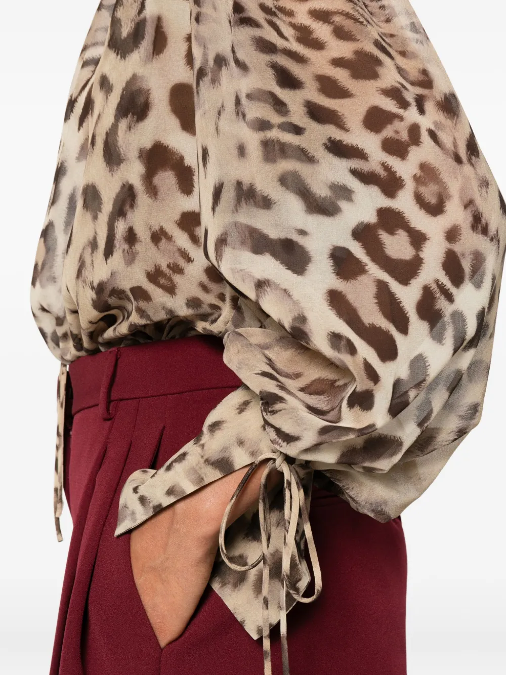 THE ANDAMANE Blouse met luipaardprint Beige