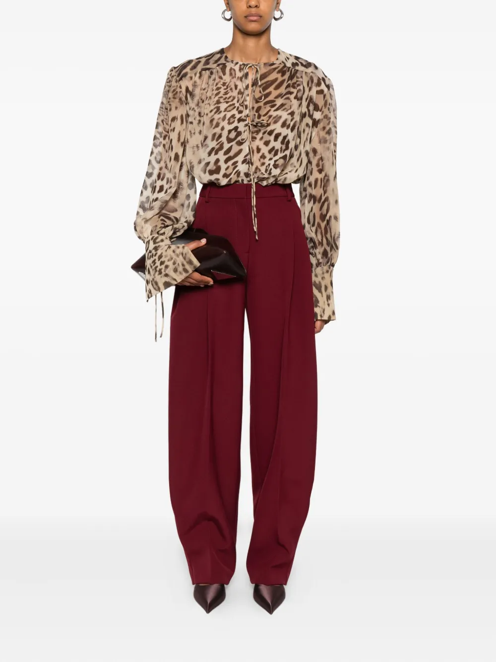 THE ANDAMANE Blouse met luipaardprint Beige
