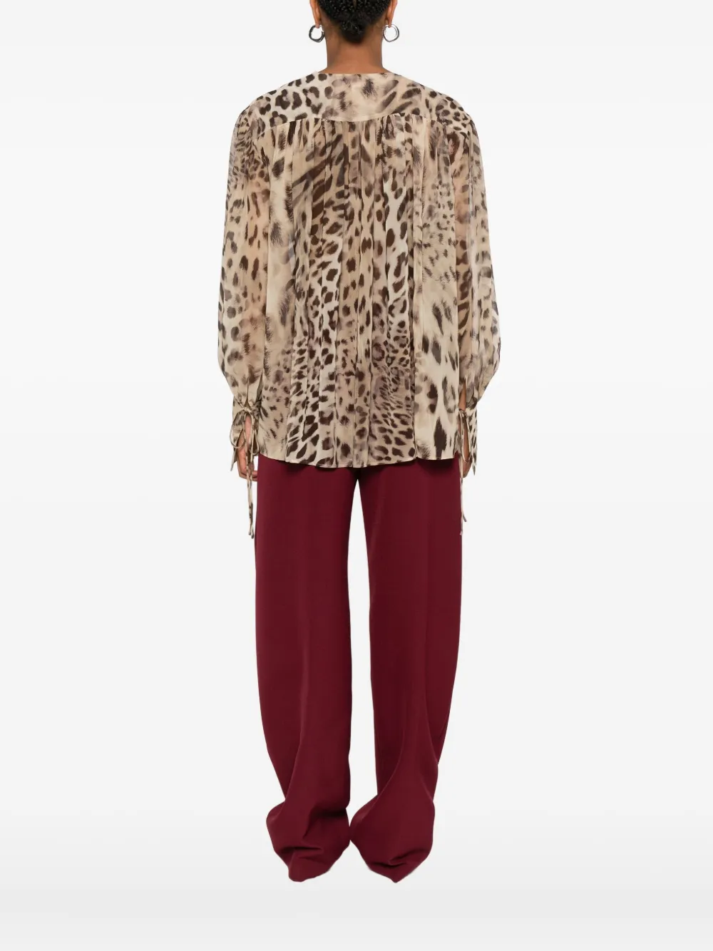 THE ANDAMANE Blouse met luipaardprint Beige