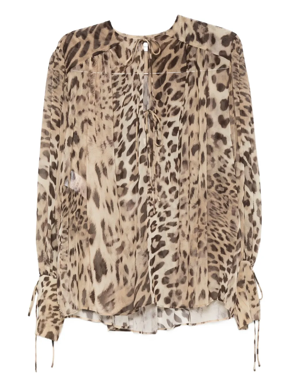 THE ANDAMANE Blouse met luipaardprint Beige