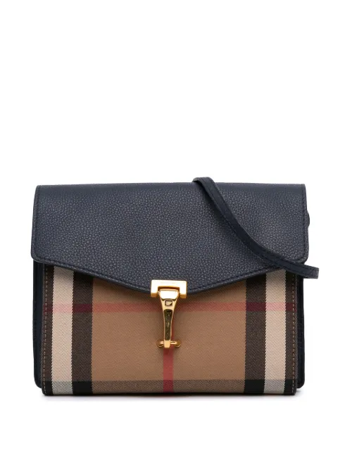 Burberry Pre-Owned 2000-2017 Small Leather and House Check Canvas Derby Macken crossbody bag