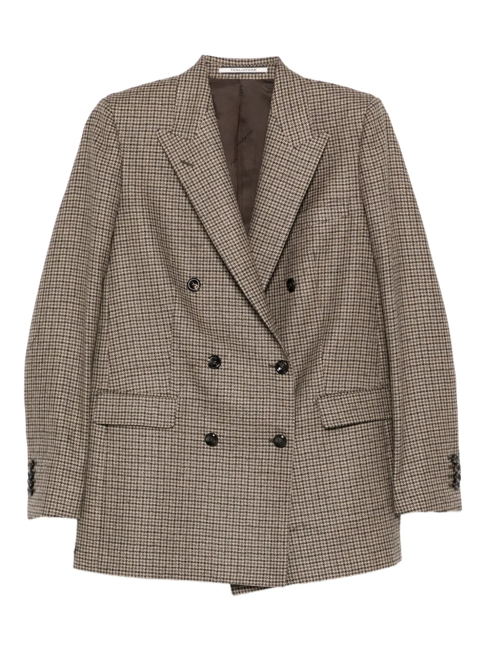 Tagliatore blazer con doble botonadura y estampado pied de poule | marrón | Image 1
