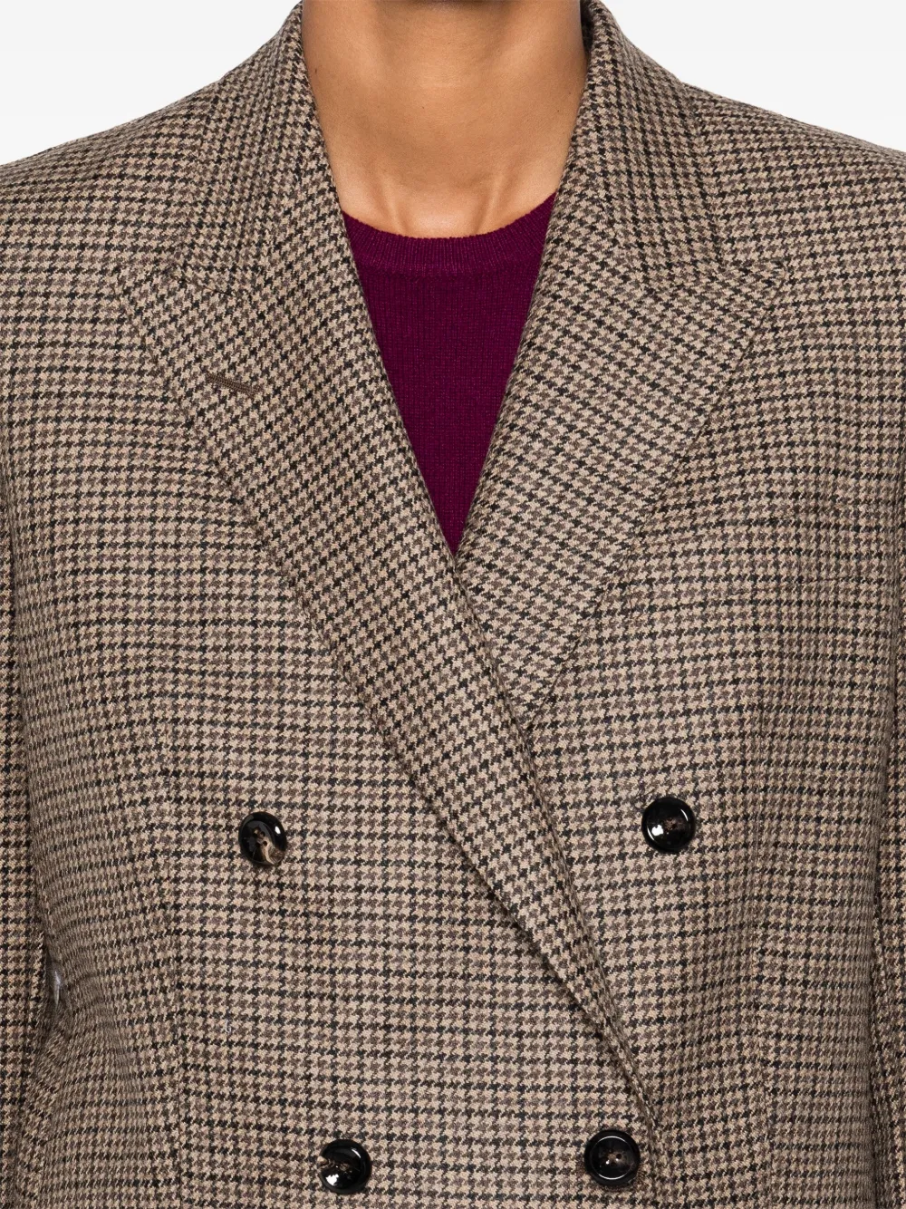 Tagliatore Blazer met pied-de-poule print Bruin