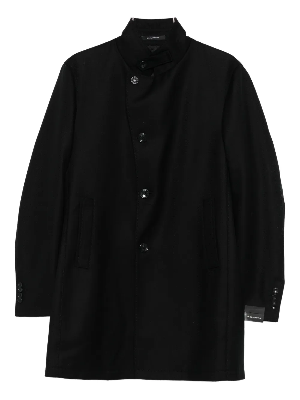 Tagliatore Buttoned Coat In Black
