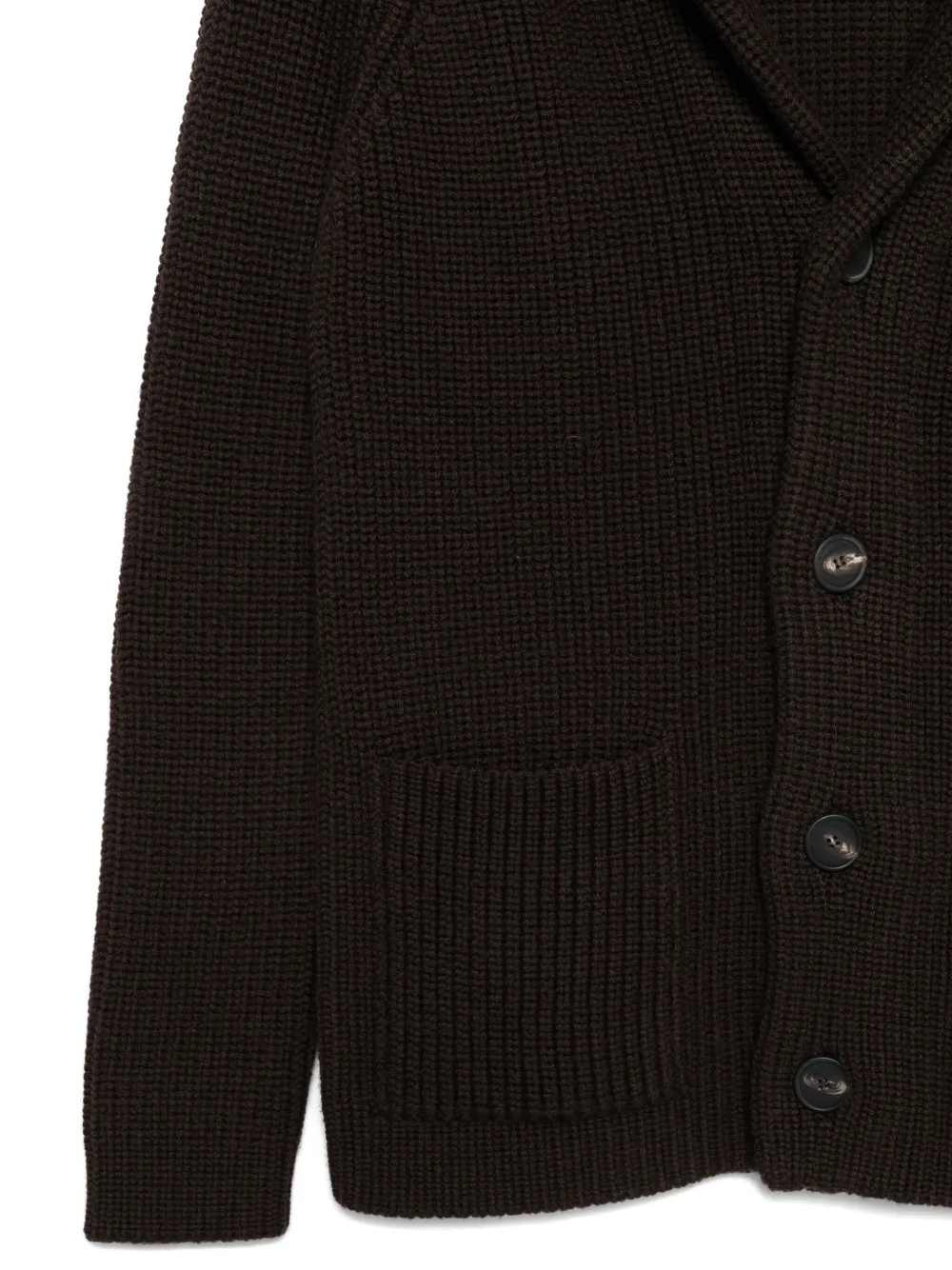 Tagliatore Shawl-collar Pocket Cardigan In Brown