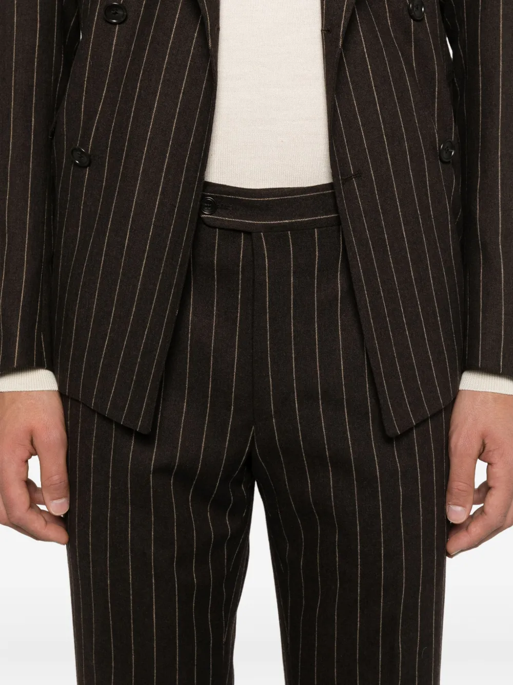 Tagliatore Pak met krijtstreep Bruin