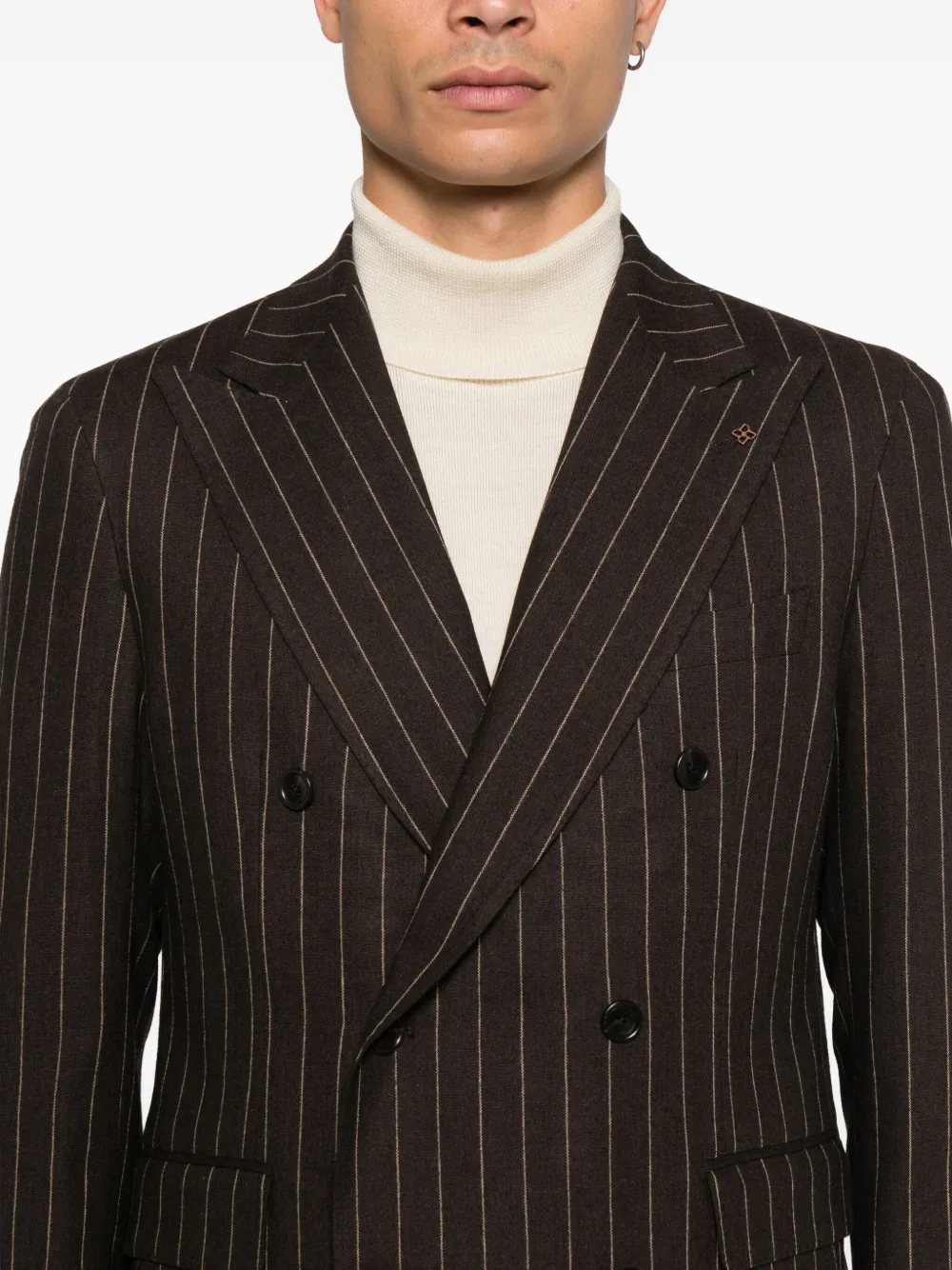 Tagliatore Pak met krijtstreep Bruin