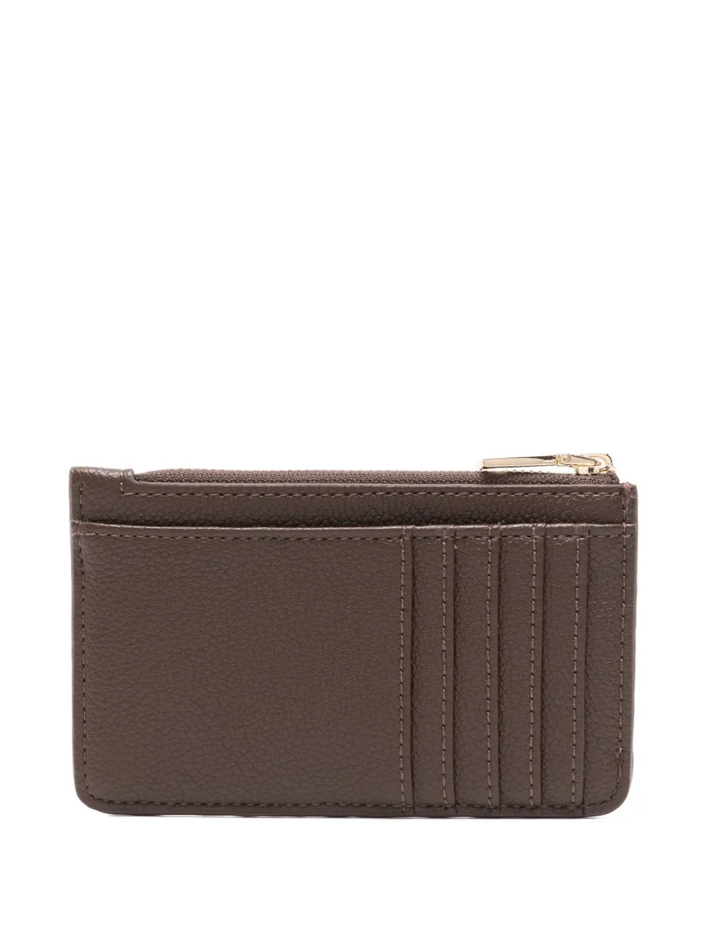 Love Moschino Logo-plaque Zip-fastening Cardholder In Brown