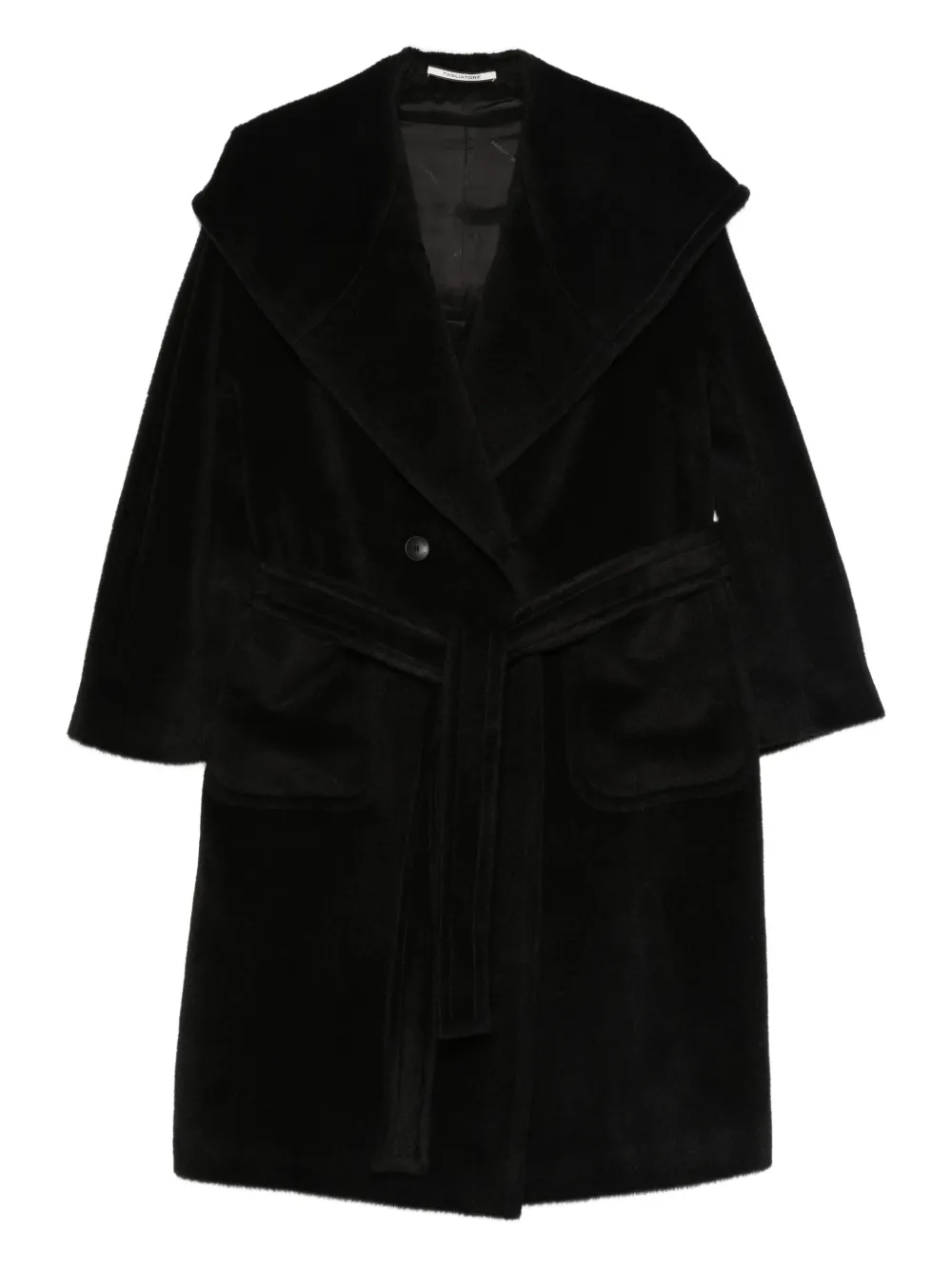 Tagliatore hooded belted coat - Nero