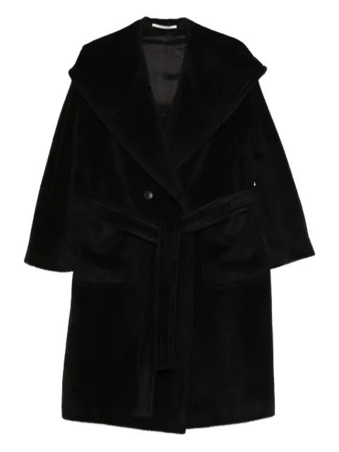 Tagliatore hooded belted coat