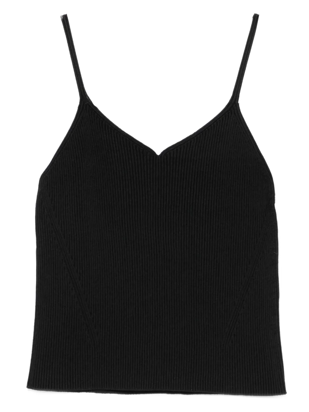 CFCL ribbed V-neck top | Black | Image 1