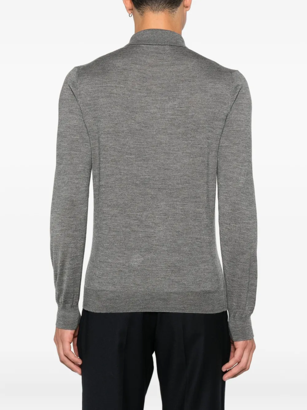 Tagliatore Fijngebreid poloshirt Grijs