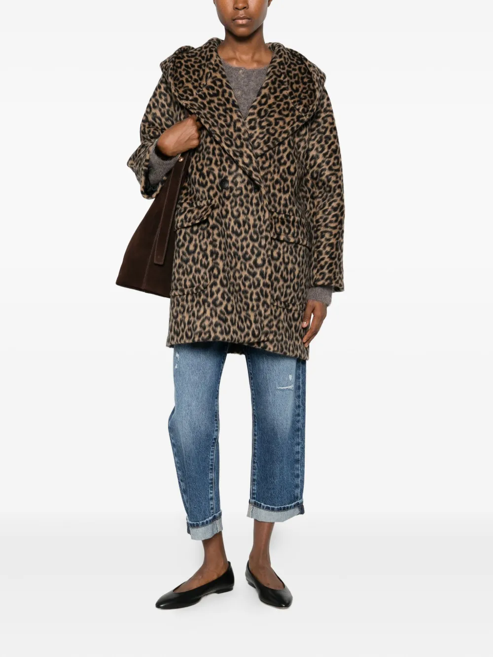 Tagliatore double-breasted animal-print coat | Double Breasted & Peacoats | Image 2